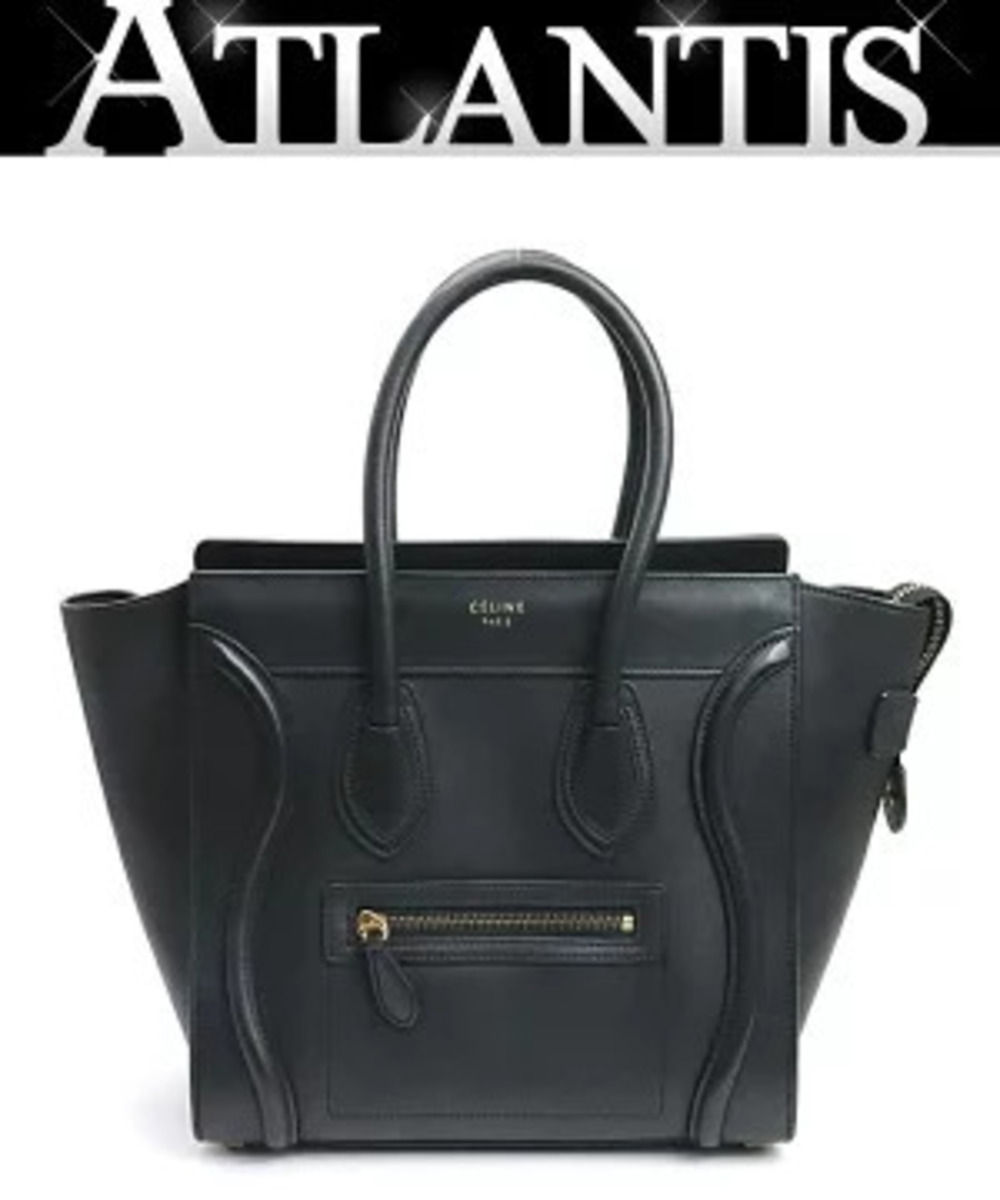 Celine Luggage Tote Shopper Handbag Calfskin Black